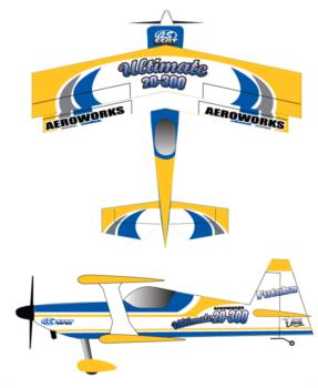 Aeroworks ultimate Biplane yellow 1 Graphic Package